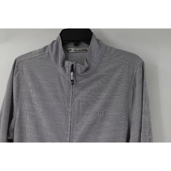 Travis Mathew Jacket Mens Medium Long Sleeve Striped Full Zip Golf casual pocket - Picture 2 of 16